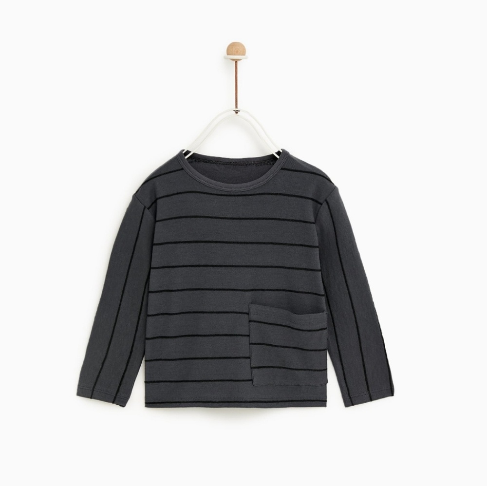 Like-new ZARA Baby Boy textured stripes tshirt